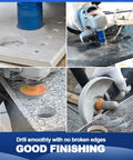 Pro Grade Diamond Core Drill Bit Set For Porcelain Tile Ceramic Marble Brick And Concrete Vacuum Brazed Hole Saw Kit in use