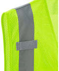 Stay Dead Visible On The Job With This Class 2 Hi Vis Safety Vest Breathable Lime Black Mesh Work Gear showing shoulder mic tab.