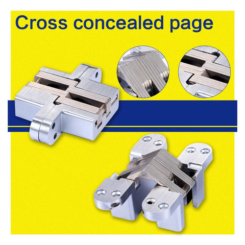 Heavy Duty Concealed Pivot Hinge For Folding Doors And Cupboards Stainless Steel Built In Cross Joint showing multiple angles.