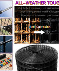 Rock-Solid Heavy-Duty Black Hardware Cloth Fencing roll showcasing vinyl coating for anti-corrosion and easy installation.