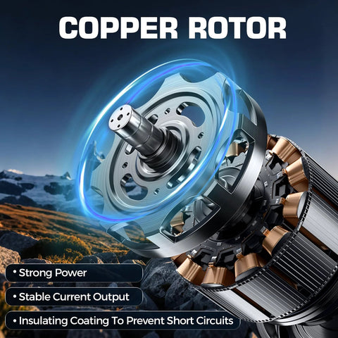 Copper rotor of 90 Amp Automotive Alternator Replacement For 2012 2017 Hyundai Accent And Veloster And 2012 2013 Kia Rio