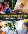 Over Glasses Safety Goggles With Anti Fog Clear Lens ANSI Z87.1 in use, providing protection in various work environments.
