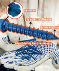 Person holding a large blue hex head concrete screw with gloves, demonstrating the Beefed-Up Concrete Screws Kit With Drill Bits And Driver Bits, 200-Piece Set Of Hex Head Anchors In 7 Sizes For Masonry, Block And Brick, Stucco, Includes 4 Drill Bits And 2 Hex Sockets, Lengths From 1-1/4 To 2-3/4 In.