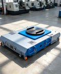 Heavy Duty Electric Mover Remote Controlled Steerable Turntable Platform For Industrial Warehouse Material Handling on shop floor.