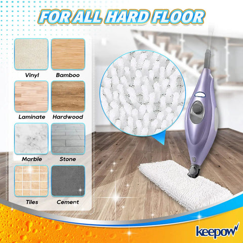 Illustration showing replacement steam mop pads for Shark Pocket Mops S3500 Series, microfiber for hard floors settings.