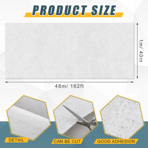 Heavy Duty Polyester Roof Reinforcement Fabric 40X162 Ft White Elastomeric Coating Sealer dimensions of fabric roll with cutting details