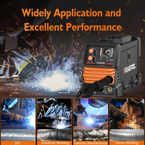 3 In 1 MIG Welder With Flux Core Lift TIG And Stick Welding 140A Portable 110V IGBT Inverter Synergic Control And LED Display