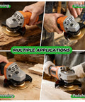 Pro Grade Five Piece Wood Carving Disc Set For 4 And 4.5 Inch Angle Grinders with woodworking sculpting applications