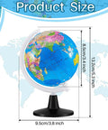 24 Piece Mini World Globe Set For Kids Learning Kid Friendly 3 Point 4 Inch Rotating Globes With Stands Classroom Desk Centerpieces And Geography Education Decor Blue Great For Homeschool And Classrooms, showing globe dimensions