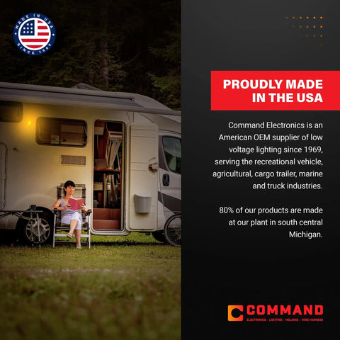 12V LED Motion Activated Step Light For RVs Campers And Trailers Surface Mount With Clear Lens White Frame 2 Pack 2.5 By 2.5 Inch Includes Hardware And Connectors Durable Lighting For Boats on RV step