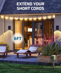 Heavy Duty 6ft Weatherproof Extension Cord 14 3 SJTW Indoor Use 3 Prong Power Cable Black ETL Listed 2 Pack in outdoor setup
