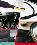 2 In 1 Heat Shrink Braided Sleeving Fabric Tubing Kit Half Inch Inner Diameter, 22 Feet Long, tight fit on car wires