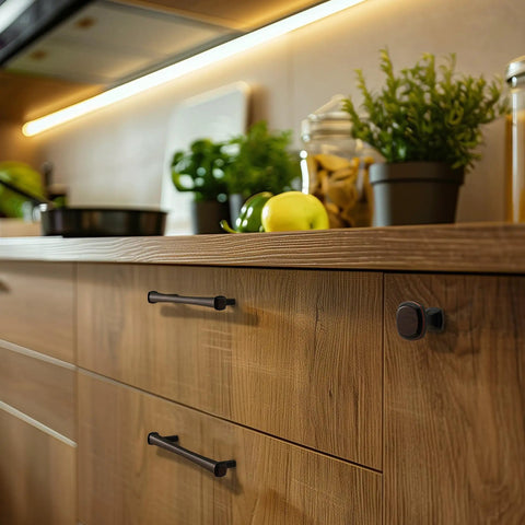 Modern kitchen featuring Vintage Square Brushed Bronze Cabinet Knobs Set Of 10 For Cabinets And Drawers Oil Rubbed Hardware