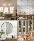 2 Pack Vintage Pendant Lights With Clear Striped Glass Shades And Slick Brass Finish Adjustable Hanging Fixtures For Kitchen Island Or Dining Room Featuring Warm Glowing Led Bulbs That Are Gonna Hit Different displayed in kitchen and dining room.
