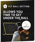Fielding Trainer For Baseball And Softball With Rebound Net, Grounders, Line Drives And Fly Balls Return Settings, Fly ball usage illustration