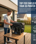 Heavy Duty 3D Printer Protective Cover With Dustproof Enclosure For Home Workshop Black 28 By 18 By 12 Inches Built From 210D