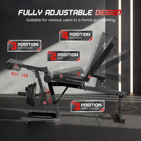 Heavy Duty Leg Extension And Curl Machine For Home Gym With Adjustable positions showing seat and leg holder settings
