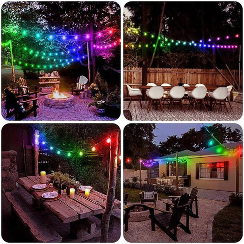 Lit Dream Color Outdoor LED String Lights 39 Ft 100 LEDs Waterproof App Controlled Color Changing Fairy Lights For Wedding Party Backyard Patio Decor With Remote Control And Scene Modes illuminating backyard
