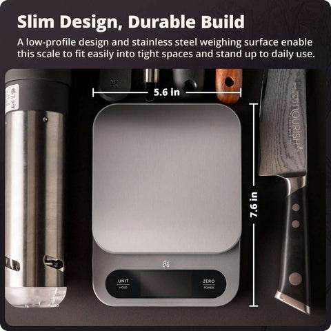Beast Mode Kitchen Scale For Bulk Cooking 22 Pound Digital Food Scale with stainless steel platform and high definition LCD.