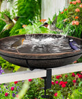 Deck Mounted Bird Bath With Detachable 12 Inch Bowl Thats A Breeze To Clean 0.7 Gallon Capacity Metal Bird Bath For Railings Balcony Fence Outdoors Adjustable Clamp Fits 0.5 To 3.5 Inch with birds and flowers
