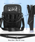 All-In-One Must-Have Nursing Utility Fanny Pack With Tape Holder And Stethoscope Pocket, black, dimensions shown, waist belt 45"