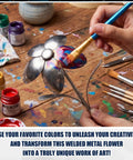 3D Flower Welding Practice Kit Newbie Friendly With 10 Piece Carbon Steel Set for TIG MIG ARC Gas Welding in use, painting a petal