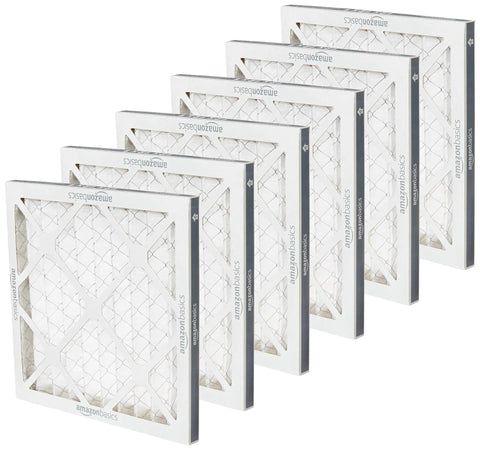 Six-pack of MERV 8 Furnace Filter for Home Use 12x12x1 Inches Electrostatic Dust Pet Hair Control, actual size 11.75 x 11.75 x 0.75 Inches.