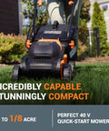 14 Inch Cordless Lawn Mower 2 In 1 Electric Push Mower With Quiet Operation Compact And Lightweight Design mowing grass