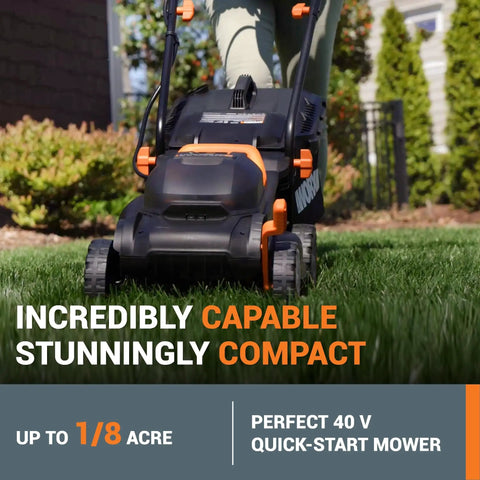 14 Inch Cordless Lawn Mower 2 In 1 Electric Push Mower With Quiet Operation Compact And Lightweight Design mowing grass