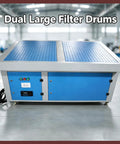 Heavy Duty Top Shelf Industrial Dust Collector And Welding Fume Extractor With Badass 220V 3Kw Motor Dual Drum Multi Stage Purification For Grinding And Clean Shop Work featuring dual large filter drums.