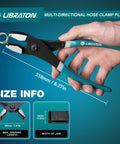 Pro Grade Multi Direction Hose Clamp Pliers With Two Direction Cross Groove Jaws For Automotive Repair held in hand