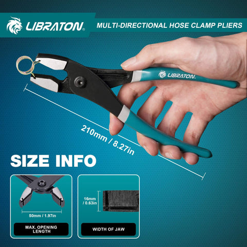 Pro Grade Multi Direction Hose Clamp Pliers With Two Direction Cross Groove Jaws For Automotive Repair held in hand