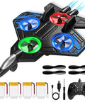 Foam RC Plane For Kids And Adults With Four Rechargeable Batteries Cool LED Lights 360 Degree Flip Stunt Jet Remote Control Airplane
