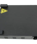 Wall Mount Fiber Enclosure With Spool, Loaded Six Port ST UPC OM1 OM2 Multimode LGX Panel, space saving cabinet shown