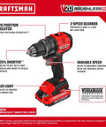 Compact Brushless Cordless Drill And Impact Driver Combo Kit Featuring Dual Amp Batteries And Rapid Charger Pro Grade High Torque Power Tools with variable speed and LED light.