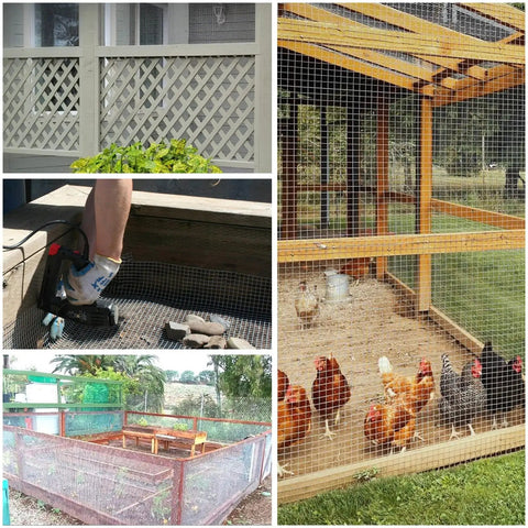 Heavy Duty Hot Dipped Galvanized Wire Mesh Roll 4 By 20 Feet Half Inch Hardware Cloth used for chicken coop and garden enclosures.