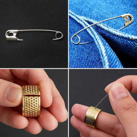 Must Have 224 Pcs Sewing Hooks And Eyes Closure Set With Button Hook Snap Kit including thimbles and safety pins