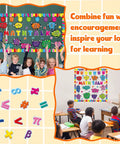 Math Talk Bulletin Board Decor Set for Teachers and Classrooms, 54 Piece Classroom Kit displayed in a vibrant classroom setting.