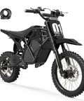 Black Electric Dirt Bike For Teens And Adults With 3500W Peak Power 38 MPH Top Speed 53 Mile Range 48V 23Ah Battery Mid Drive