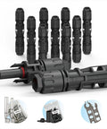 UL 6703 And TUV Certified Solar Panel Connectors Kit For 1500V 46A DC MC4 Compatible PV Cable Connectors For 10 12 14 AWG Wire With Dust Caps And Spanners