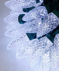 Faceted Green C9 Christmas String Lights With 50 LEDs And 24.5 Foot Connectable Length Indoor Outdoor UL Certified Light Strand