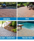 Pro Grade Paver And Concrete Sealant Mixes Up Two Full Gallons With Hella Tough Aqua Blockers on driveway and patio surfaces.