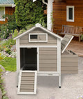32 Inch Wooden Chicken Coop Outdoor For 1 To 3 Chickens With Pull Out Tray And Ramp Run Backyard Hen House