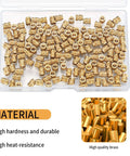 150 Pieces M3 Knurled Threaded Inserts For 3D Printing Heat Set Brass Nuts shown in a clear storage box