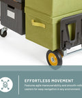 Hide-Away Convertible Hand Truck 2-in-1 Platform Truck with boxes secured on four-wheel mode