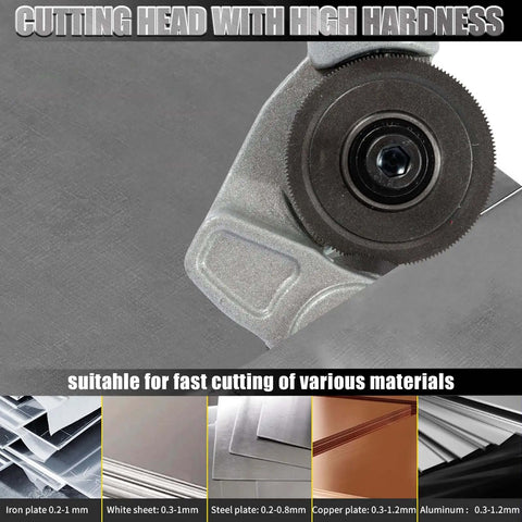 Cutting head of Electric Drill Plate Cutter Shear Pro Attachment for Sheet Metal Cutting showing high hardness details.
