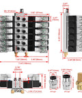 5 Way 3 Position Pneumatic Solenoid Valve With 4V230C08, DC12V Coil, PT1/4 Ports, manifold base, muffler, quick fittings
