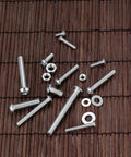 720 Piece Nuts And Bolts Kit With Carbon Steel M3 M4 M5 Screws Nuts And Washers In Cross Pan Head Machine Screws Set displayed on a mat