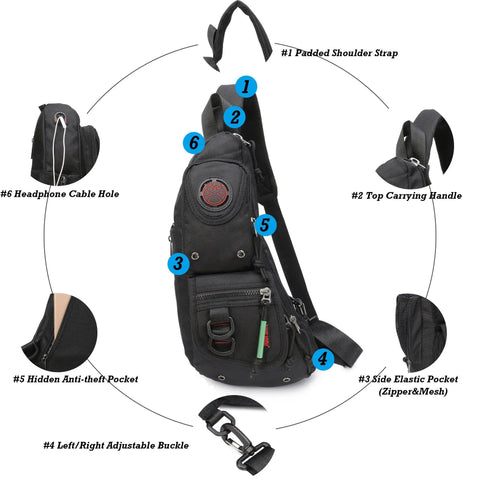 Dope Ultra Lightweight Sling Bag For Men And Women Crossbody Chest Pack with quick access pockets, padded strap, and secure zipper compartments