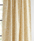 Light Filtering Vineyard Leaf Print Curtain Panels Set Of 2 Gold 84 Inches Rustic Farmhouse Rod Pocket And Back Tab